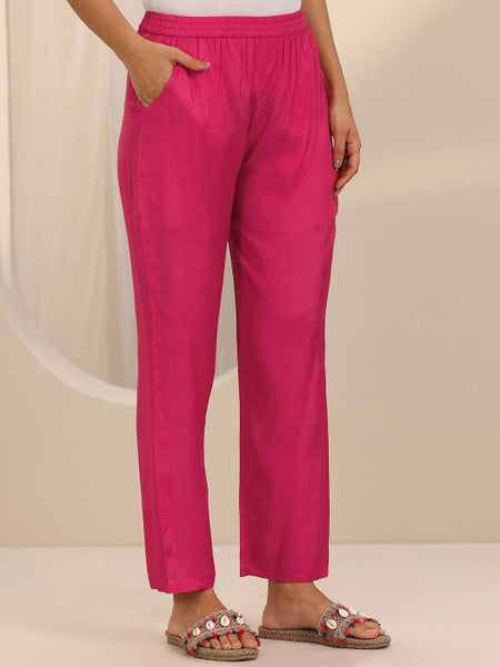 Floral Embroidered Notch Neck Thread Work Straight Kurta With Trousers & Dupatta Set VitansEthnics
