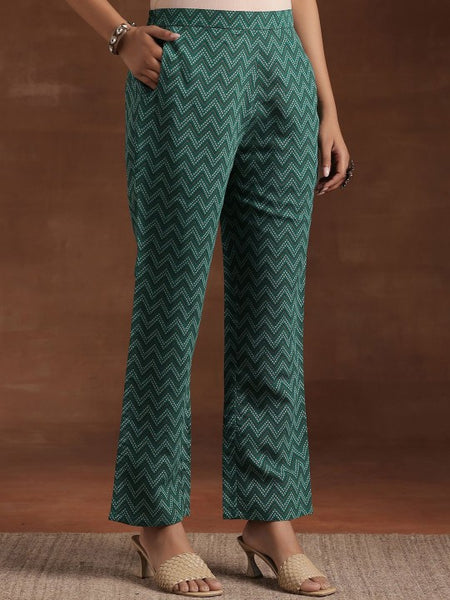 Women Bandhani Printed Pleated Gotta Patti A-Line Kurta with Trousers & Dupatta
