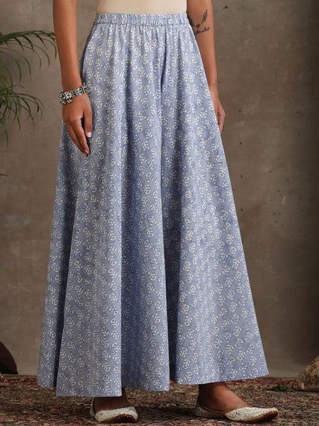 Women Floral Printed Pure Cotton A-Line Kurta With Palazzos And Dupatta Set VitansEthnics