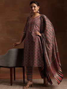 Women Ethnic Motifs Printed Gotta Patti Pure Cotton Kurta with Trousers & Dupatta