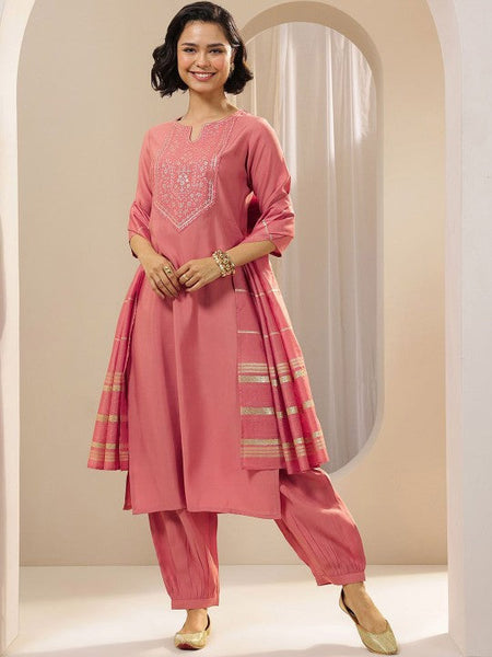 Women Floral Yoke Design Regular Kurta with Salwar & With Dupatta Indian Suit Set VitansEthnics
