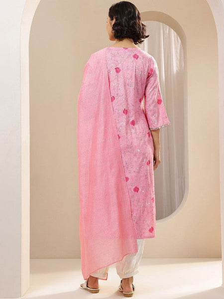Women Floral Printed Regular Sequinned Kurta with Salwar & With Dupatta Indian Suit Set VitansEthnics