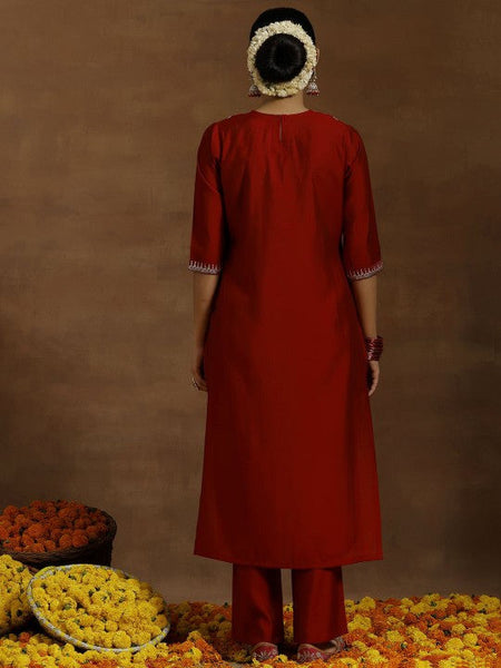 Women Ethnic Motifs Embroidered Regular Kurta with Trousers Indian Suit Set VitansEthnics