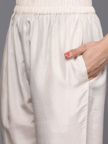 Women Ethnic Motifs Woven Kurta with Trousers & Dupatta Set