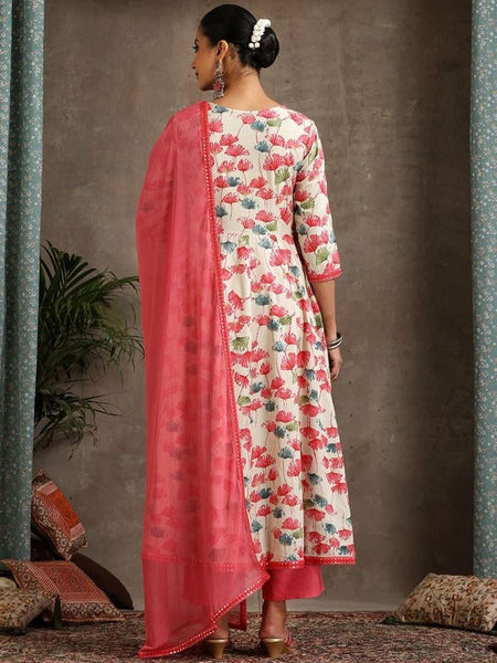 Women Floral Printed Kurta with Palazzos & Dupatta Set VitansEthnics