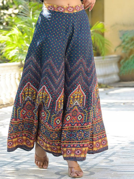 Women Printed Top With Palazzo Co-Ords Set Indo-Western Outfit VitansEthnics