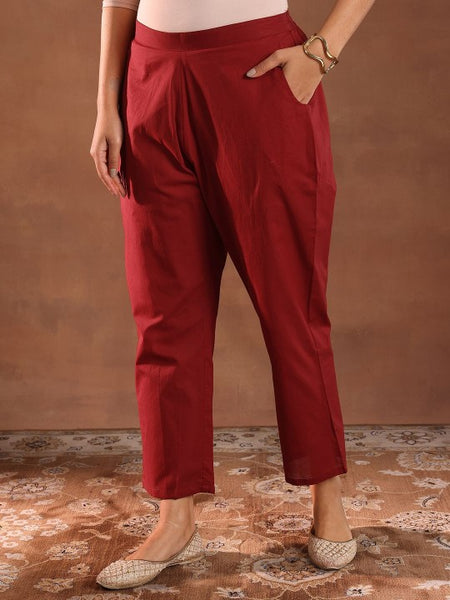 Floral Embroidered Chanderi Silk Kurta With Trousers & Dupatta Set