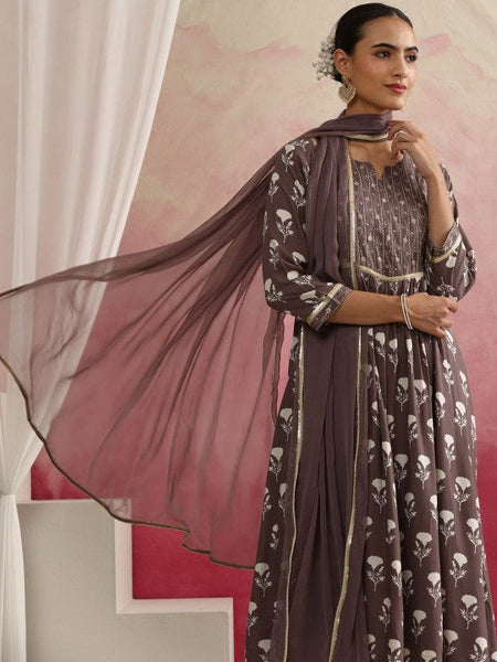 Women Floral Yoke Design Regular Kurta with Palazzos & With Dupatta Set VitansEthnics