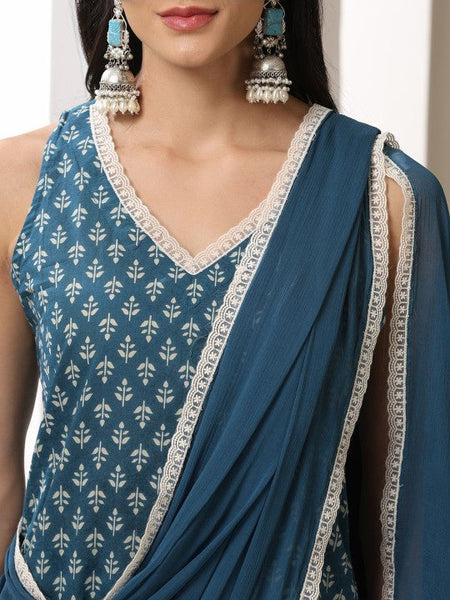 Women Ethnic Motifs Printed Regular Pure Cotton Kurta with Palazzos & With Dupatta VitansEthnics
