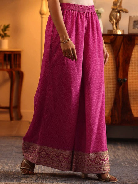 Women Bandhani Printed Thread Work Kurta with Palazzos & With Dupatta VitansEthnics