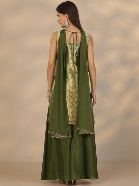 Women Regular Beads and Stones Kurta with Palazzos & With Dupatta VitansEthnics
