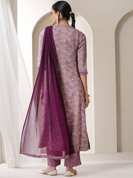 Women Ethnic Motifs Printed Regular Kurta with Trousers & With Dupatta Set VitansEthnics