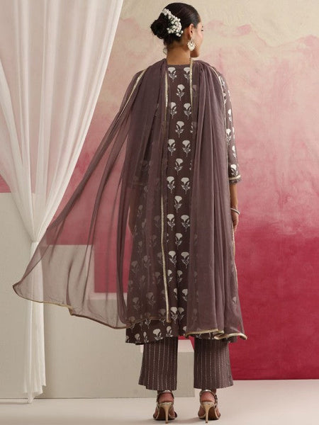 Women Floral Yoke Design Regular Kurta with Palazzos & With Dupatta Set VitansEthnics