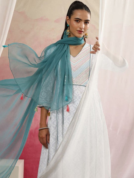 Women Pleated Kurta with Palazzos & With Dupatta Set VitansEthnics