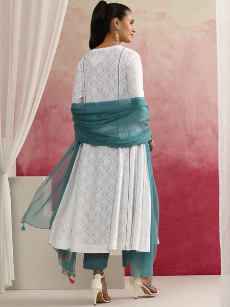 Women Pleated Kurta with Palazzos & With Dupatta Set VitansEthnics