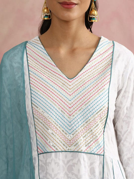 Women Pleated Kurta with Palazzos & With Dupatta Set VitansEthnics