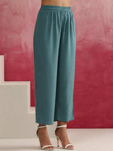 Women Pleated Kurta with Palazzos & With Dupatta Set VitansEthnics