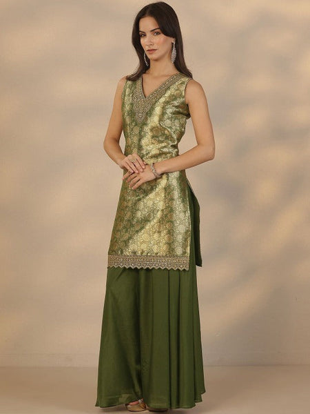 Women Regular Beads and Stones Kurta with Palazzos & With Dupatta VitansEthnics