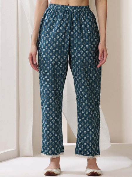 Women Ethnic Motifs Printed Regular Pure Cotton Kurta with Palazzos & With Dupatta VitansEthnics