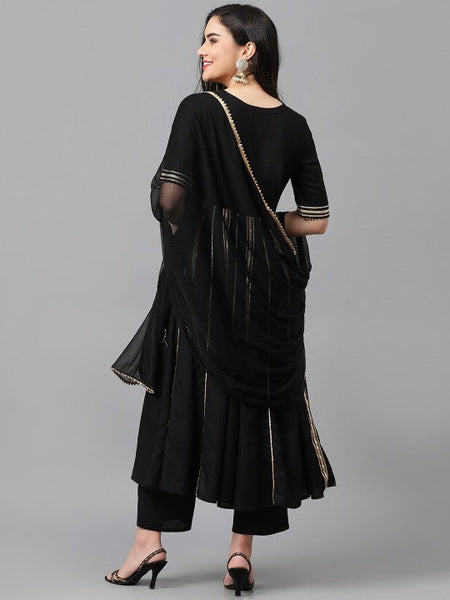 Women Floral Embroidered Regular Thread Work Kurta with Palazzos & With Dupatta VitansEthnics