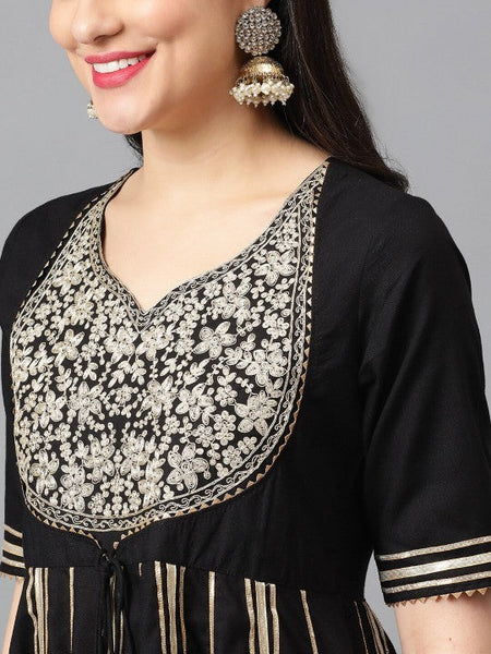 Women Floral Embroidered Regular Thread Work Kurta with Palazzos & With Dupatta VitansEthnics