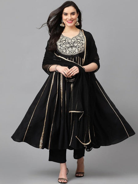 Women Floral Embroidered Regular Thread Work Kurta with Palazzos & With Dupatta VitansEthnics