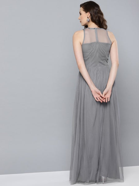 Black Embroidered Ethnic Motifs A-Line Dress (Copy) vitansethnics