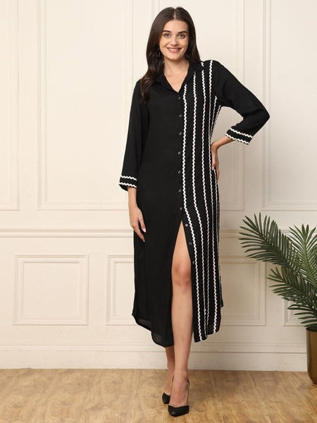 Women Indo Western Shirt Midi Dress VitansEthnics