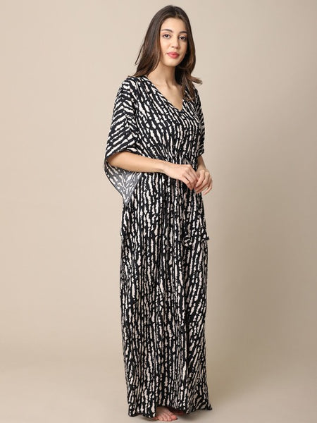Designer Indian Tie & Dye Printed Kaftan Maxi Dress For Women (Copy) VitansEthnics