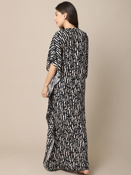 Designer Indian Tie & Dye Printed Kaftan Maxi Dress For Women (Copy) VitansEthnics