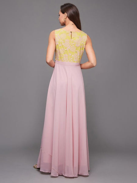 Women MultiColour Georgette Maxi Dress VitansEthnics