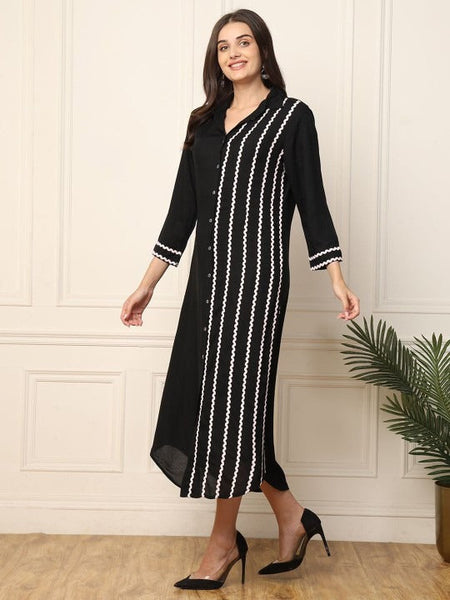 Women Indo Western Shirt Midi Dress VitansEthnics