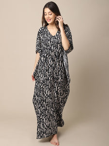 Designer Indian Tie & Dye Printed Kaftan Maxi Dress For Women (Copy) VitansEthnics