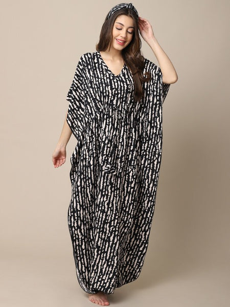Designer Indian Tie & Dye Printed Kaftan Maxi Dress For Women (Copy) VitansEthnics