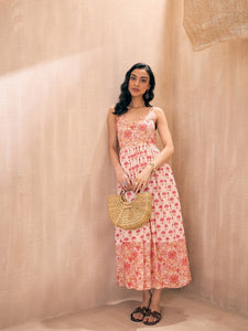 Women Crochet Variegated Stripes Strappy Beach Cover-up Maxi Dress VitansEthnics