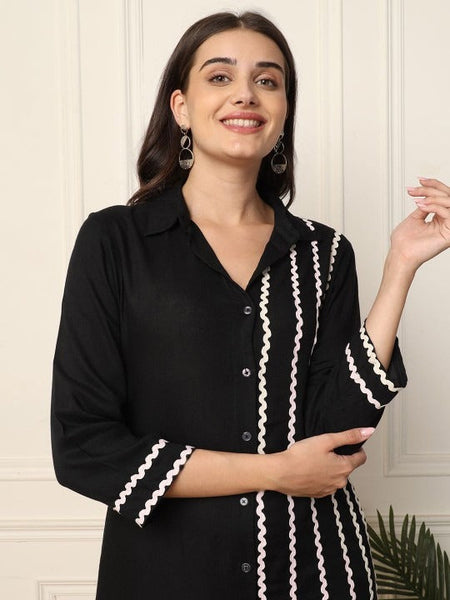 Women Indo Western Shirt Midi Dress VitansEthnics