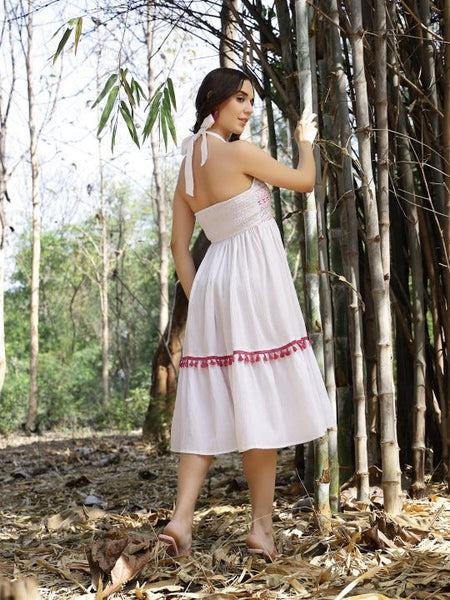 Women Embroidered Fit & Flare Dress VitansEthnics