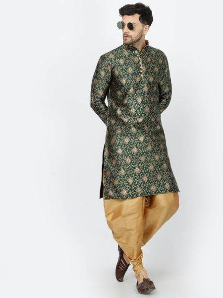 Green Ethnic Zari Work Regular Straight Kurta with Salwar
