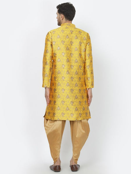 Yellow Ethnic Zari Work Regular Straight Kurta with Salwar