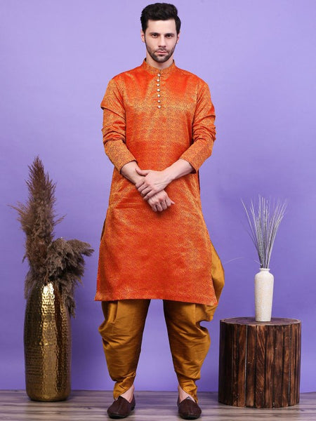 Maroon Ethnic Motifs Woven Design Mandarin Collar Straight Kurta with Patiala