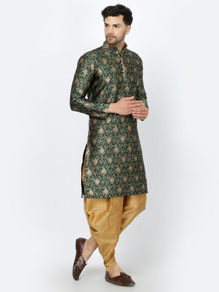 Green Ethnic Zari Work Regular Straight Kurta with Salwar