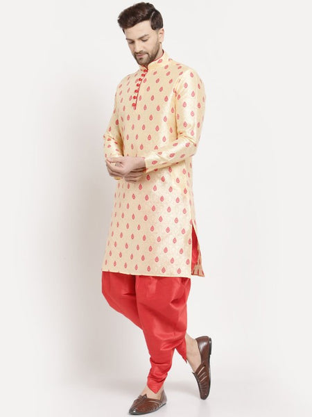 Ethnic Motifs Printed Mandarin Collar Straight Kurta with Patiala