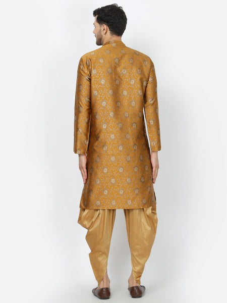 Mustard Ethnic Zari Work Regular Straight Kurta with Salwar