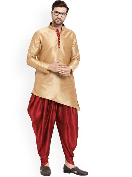 Ethnic Motifs Printed Mandarin Collar Designer Kurta with Dhoti Pants