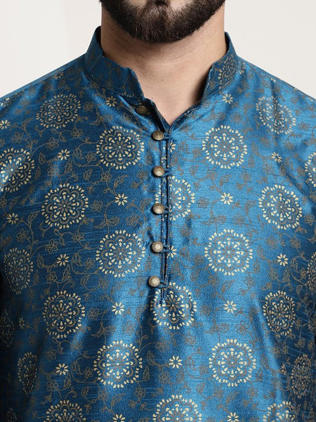 Paisley Printed Mandarin Collar Kurta With Churidar
