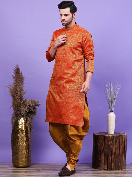 Maroon Ethnic Motifs Woven Design Mandarin Collar Straight Kurta with Patiala