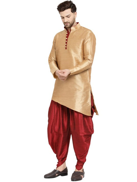 Ethnic Motifs Printed Mandarin Collar Designer Kurta with Dhoti Pants