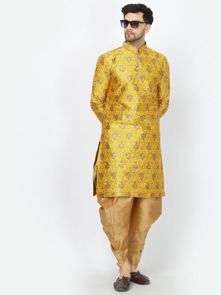 Yellow Ethnic Zari Work Regular Straight Kurta with Salwar