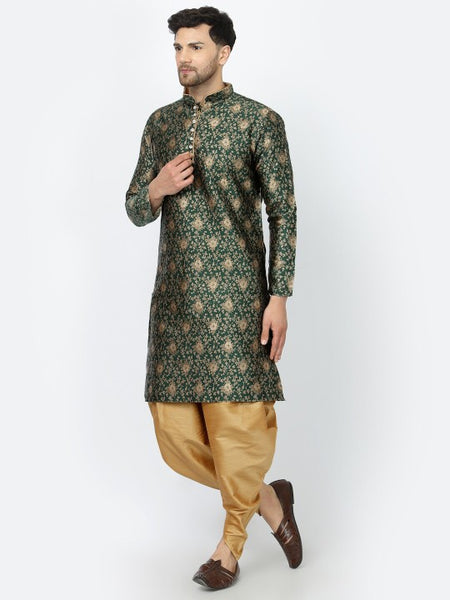 Green Ethnic Zari Work Regular Straight Kurta with Salwar