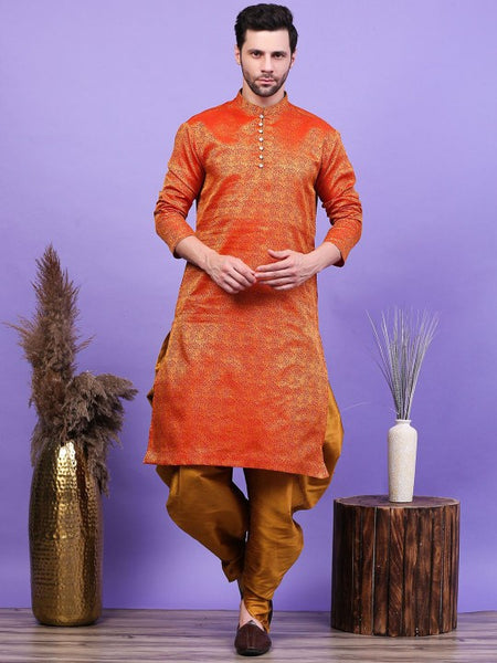 Maroon Ethnic Motifs Woven Design Mandarin Collar Straight Kurta with Patiala